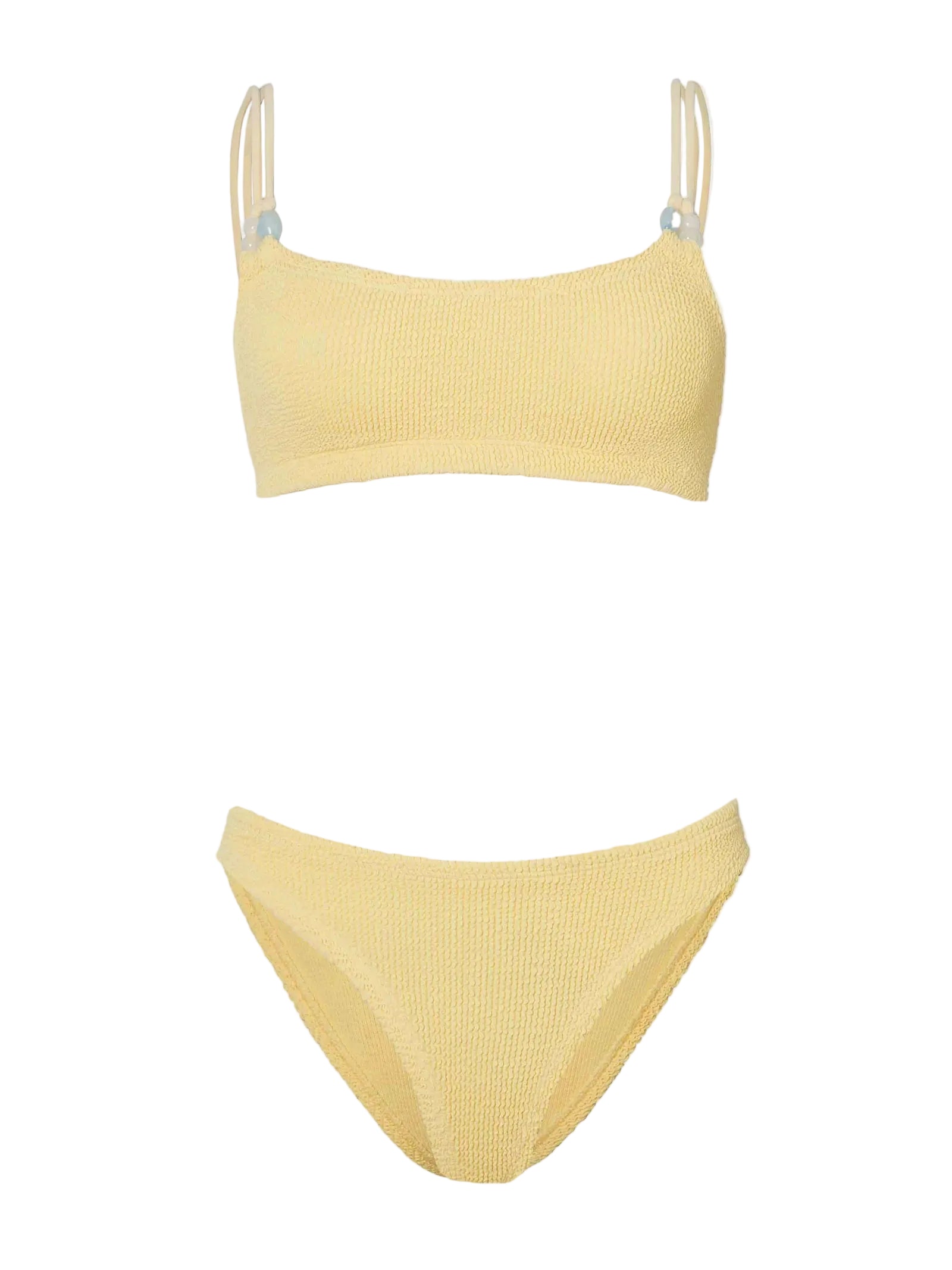 Cassie Beaded Bikini in Butter Yellow