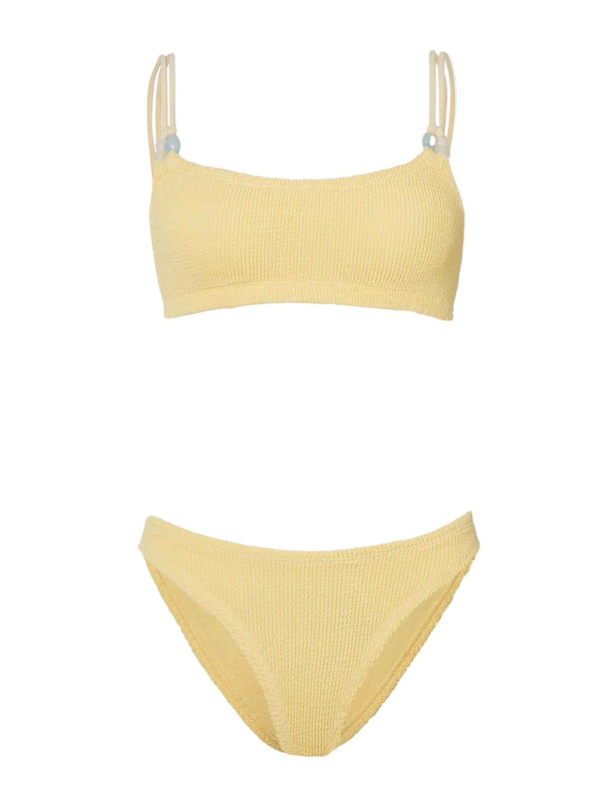 Cassie Beaded Bikini in Butter Yellow