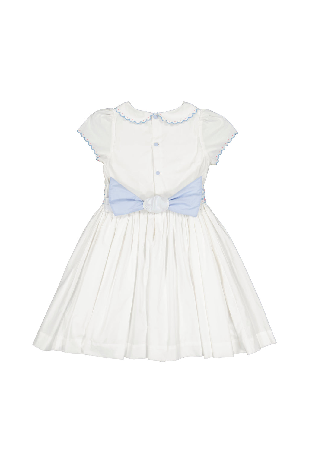Cassis White Short Sleeve Smocked Dress | Over The Moon Cassis White Short Sleeve Smocked Dress | Over The Moon