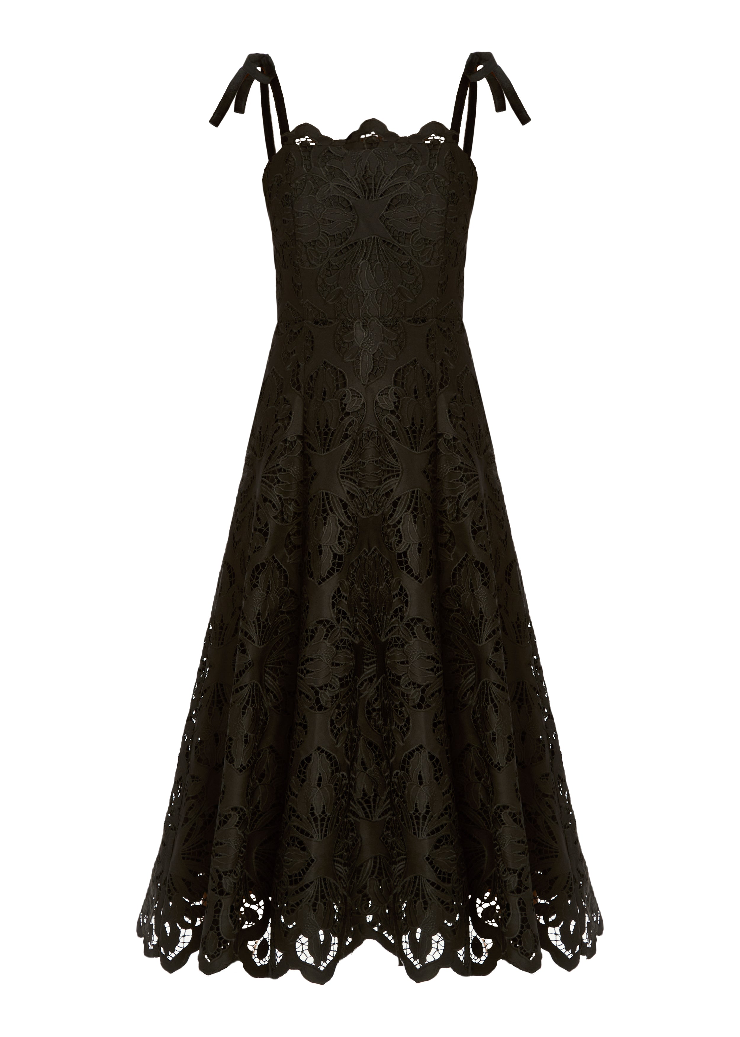 Cataleya Midi Dress in Black Lace