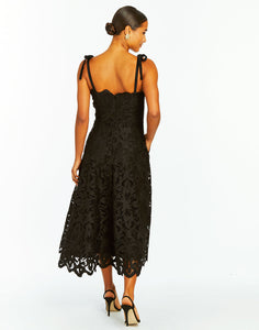 Cataleya Midi Dress in Black Lace