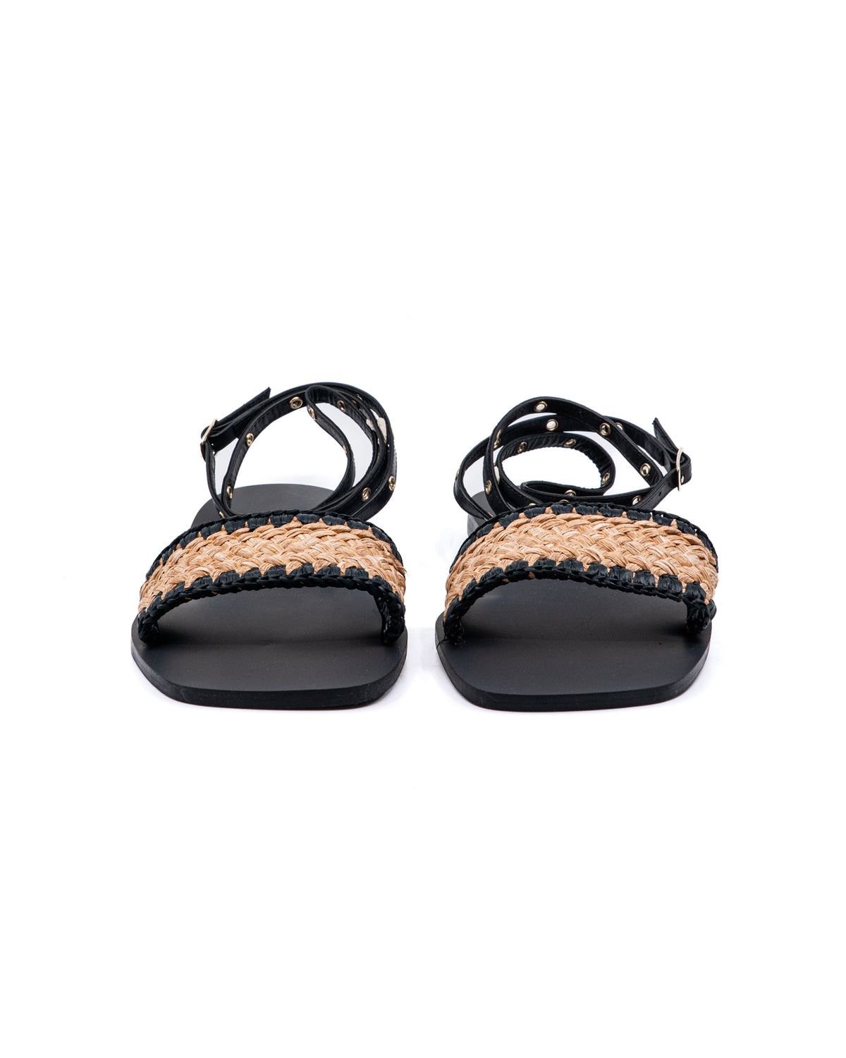 Catalina Raffia Sandal in Black