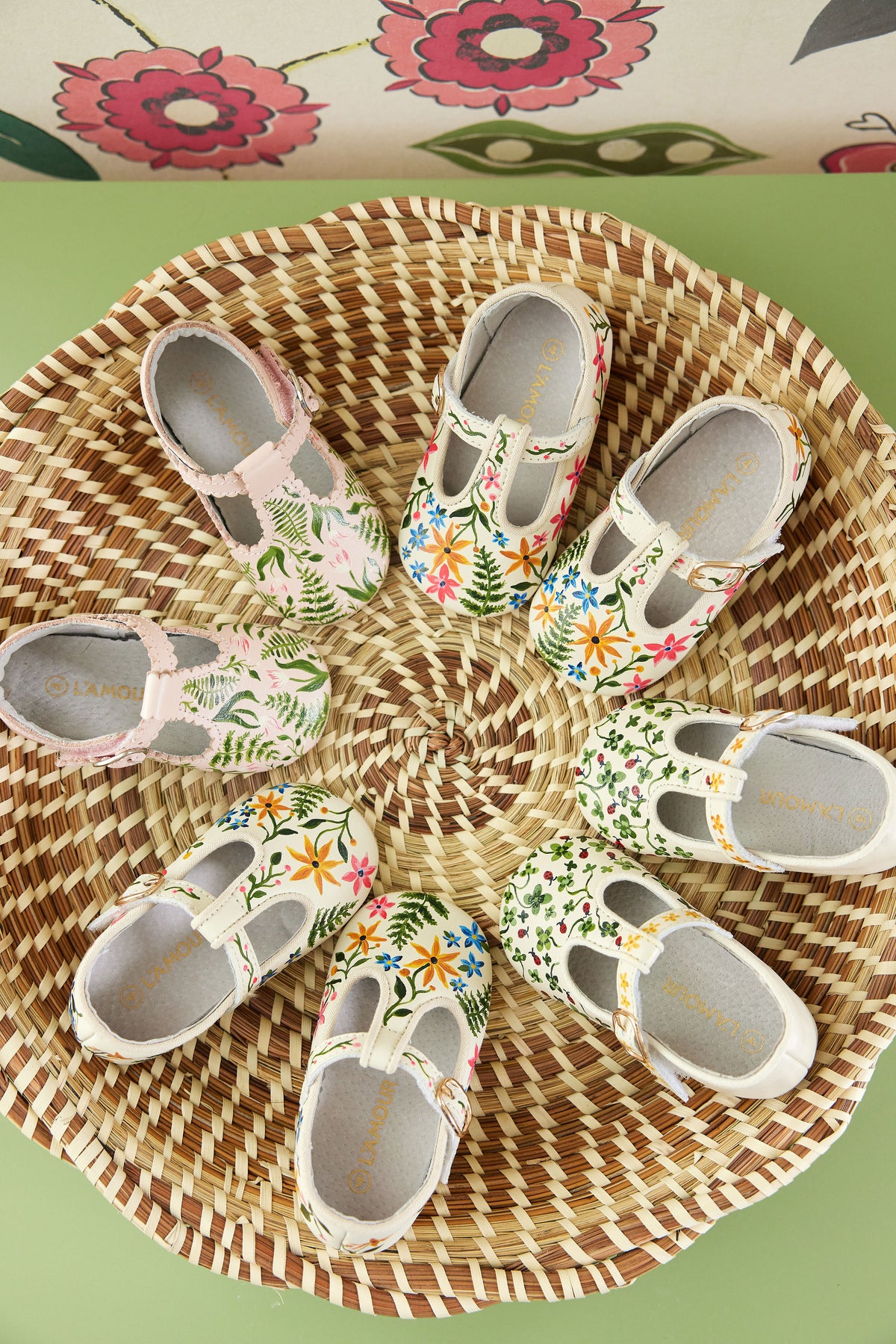 Wildflower Hand-Painted Baby Shoes