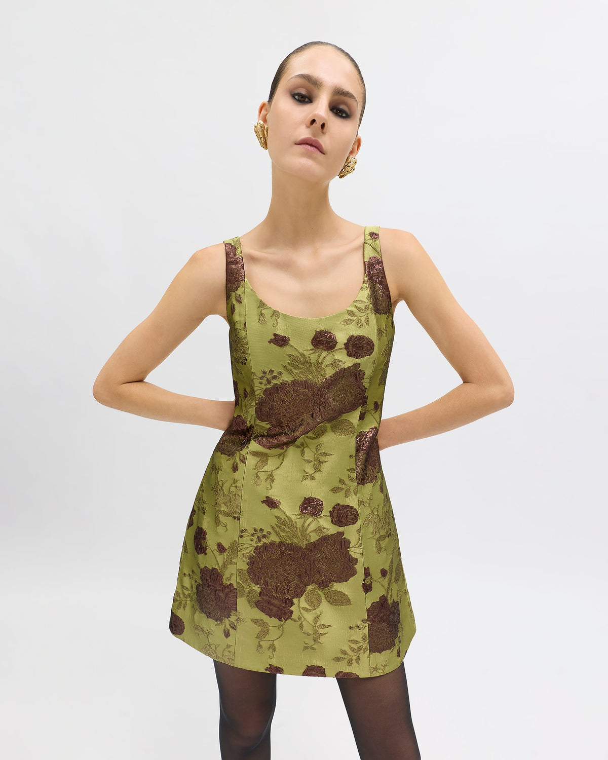 Cecily Dress in Citron Floral