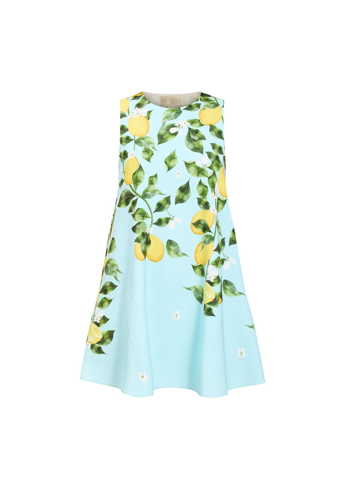 Cecily Sleeveless Convertible Mini Dress in Aegan Citrus