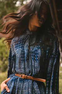 The Celeste Blouse in Inkwell Paisley paired with the matching Briggs Pants. 