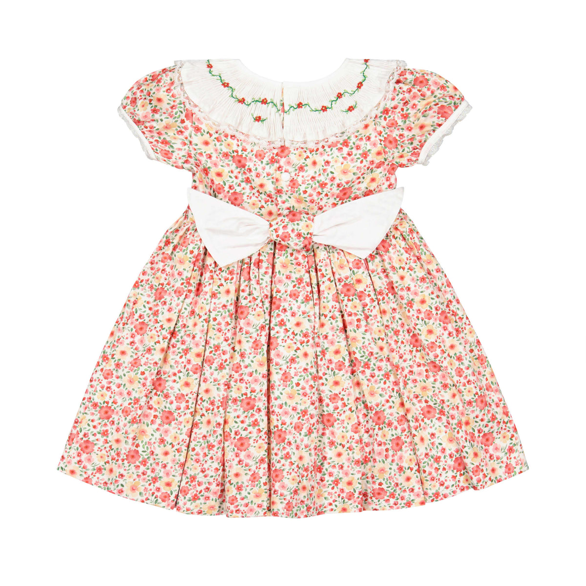 Celestine Red Floral Smocked Dress