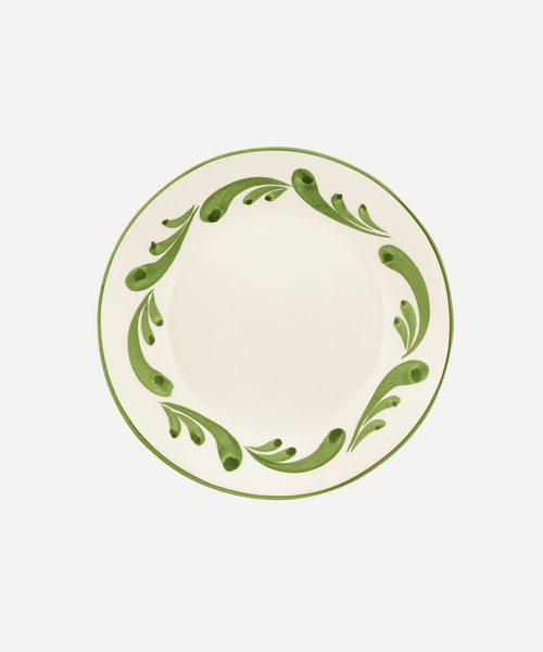 Celia Dessert Plate, Leaf Green: Set of 6