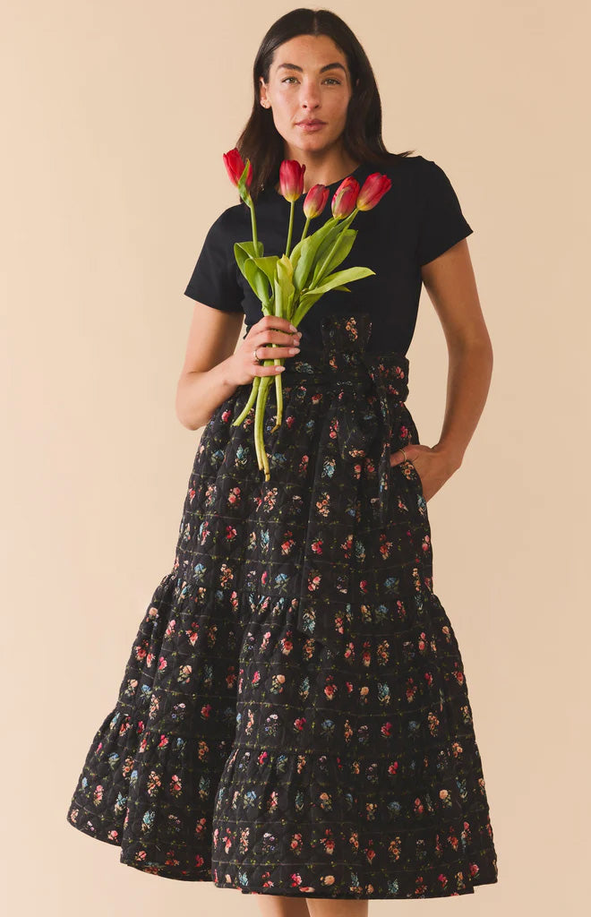Celine Skirt in Florence Black Floral