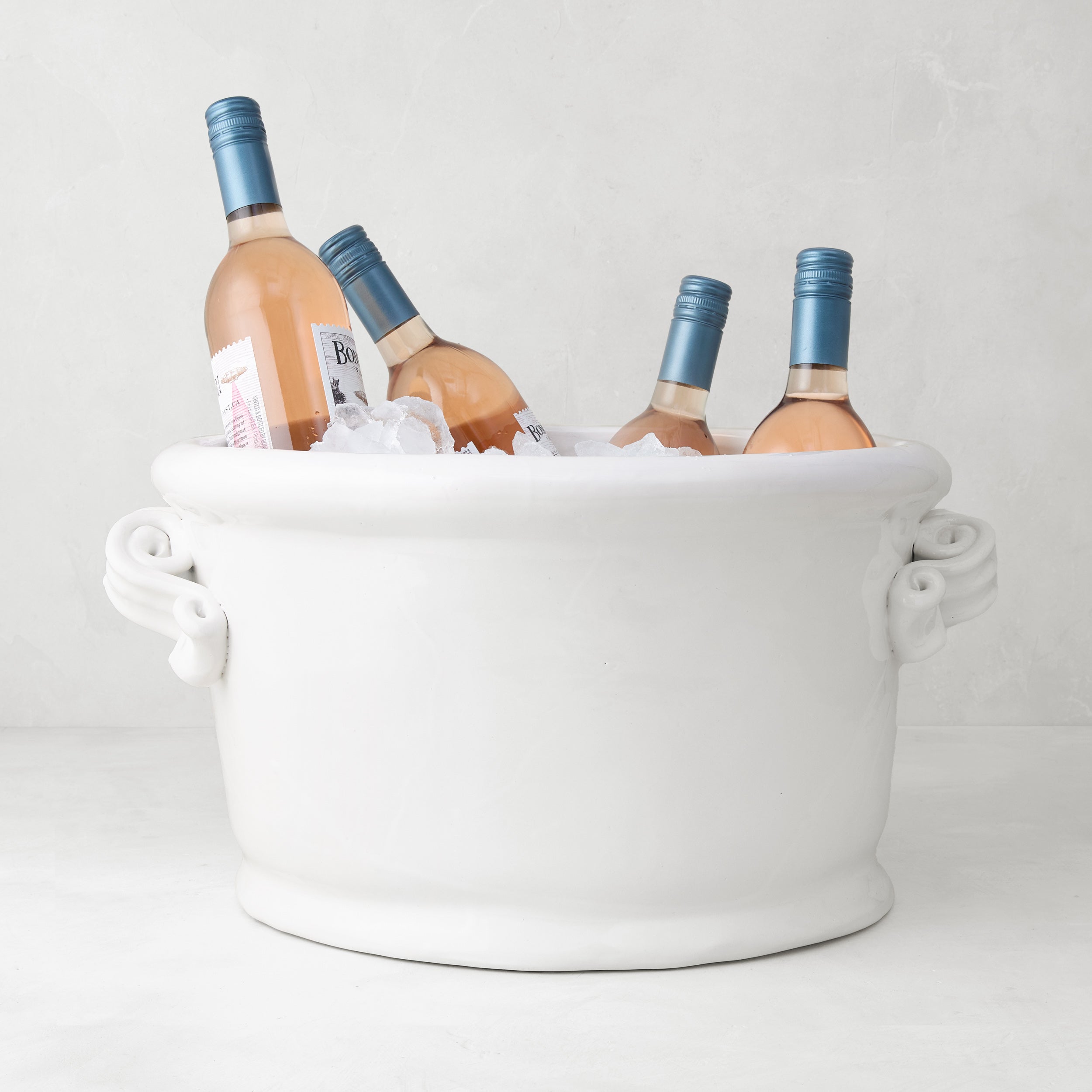 Ceramic Ice Bucket with Ribbon Handle