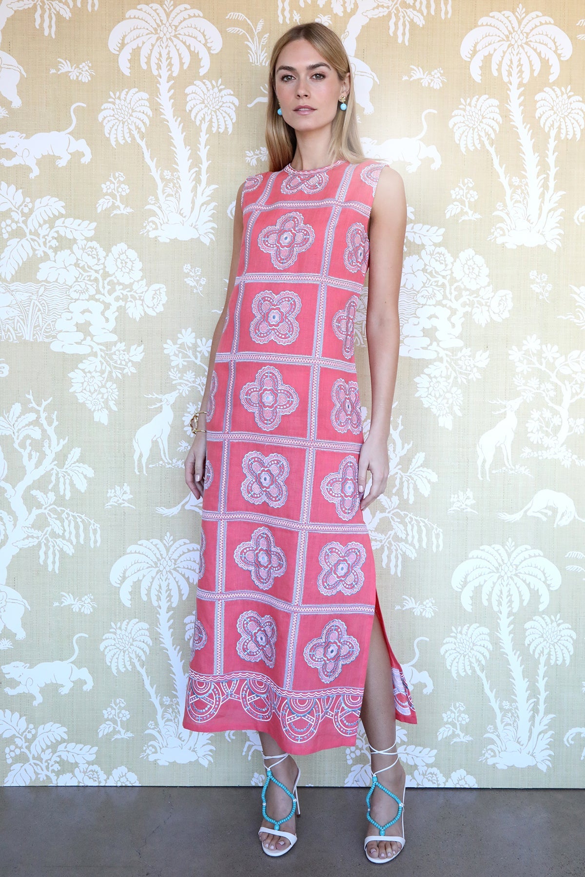 Cerise Bleu Meadow Maxi Dress