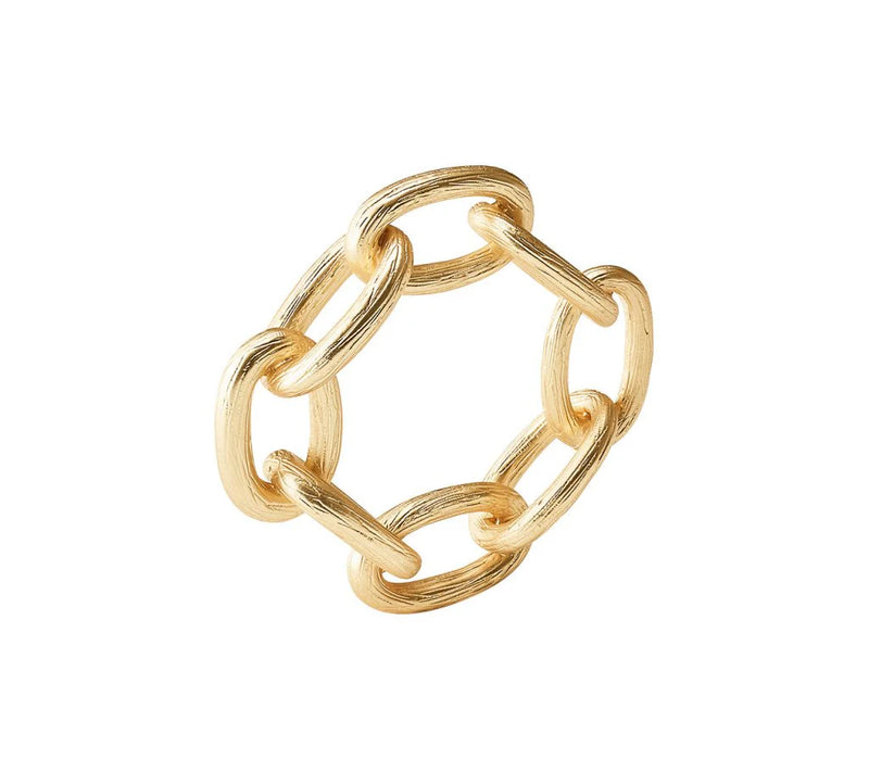 Chain Link Napkin Ring in Gold, Set of 4
