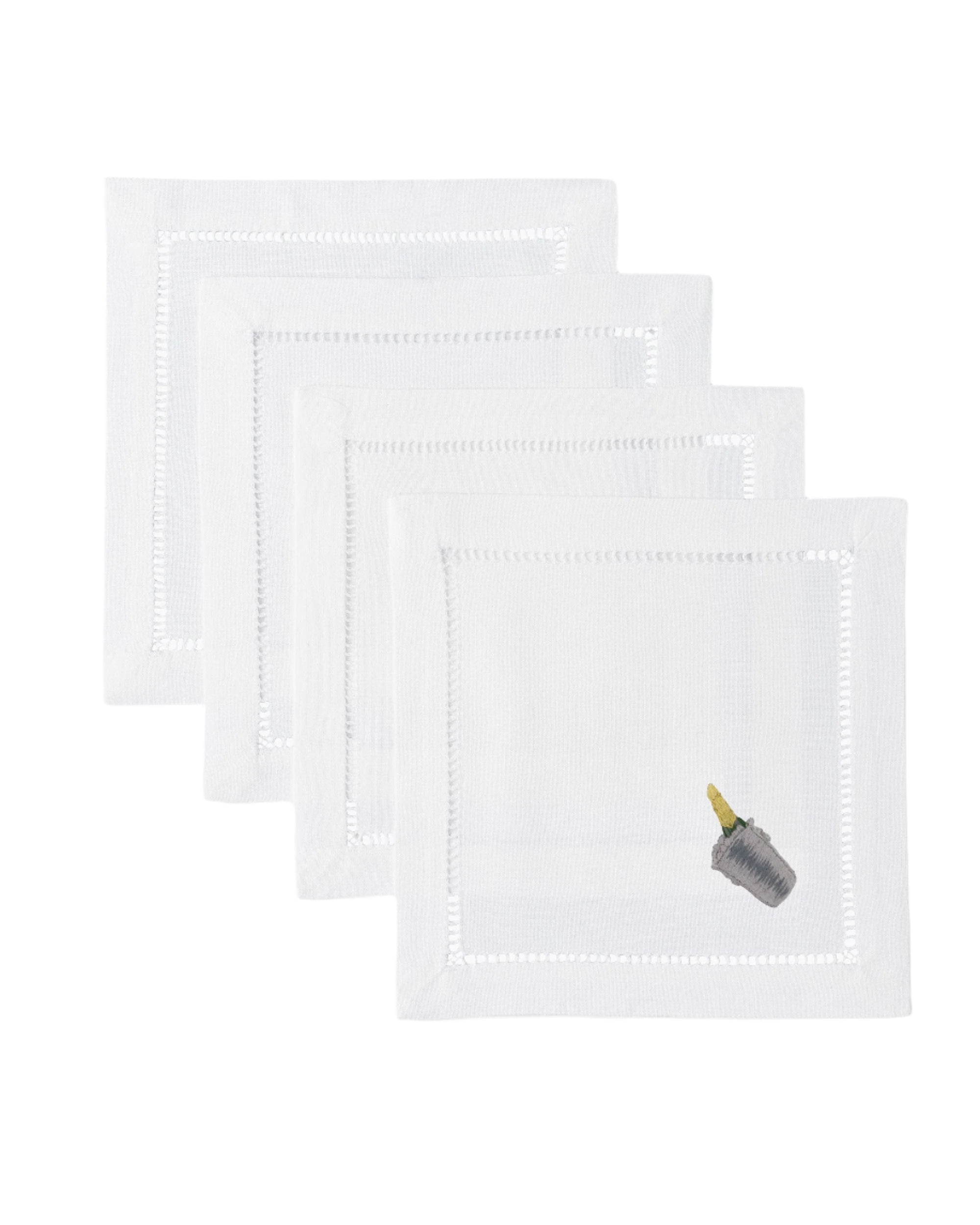 Champagne On Ice Cocktail Napkins, Set of 4