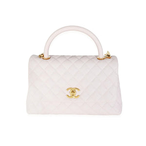 Chanel Light Purple Quilted Caviar Medium Coco Top Handle Handbag