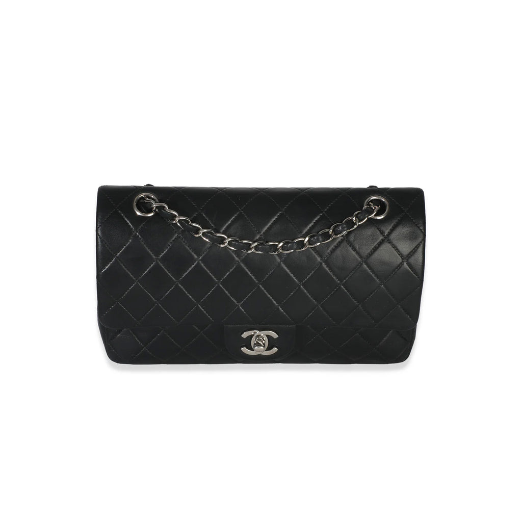 Chanel Vintage Black Quilted Lambskin Medium Classic Double Flap Bag