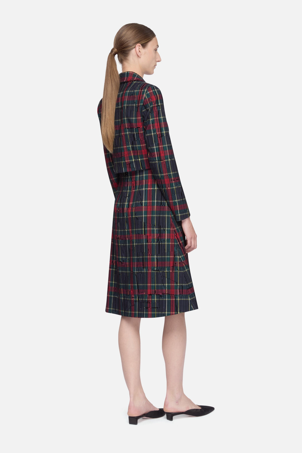 Chapel Jacket in Red & Green Flocked Check