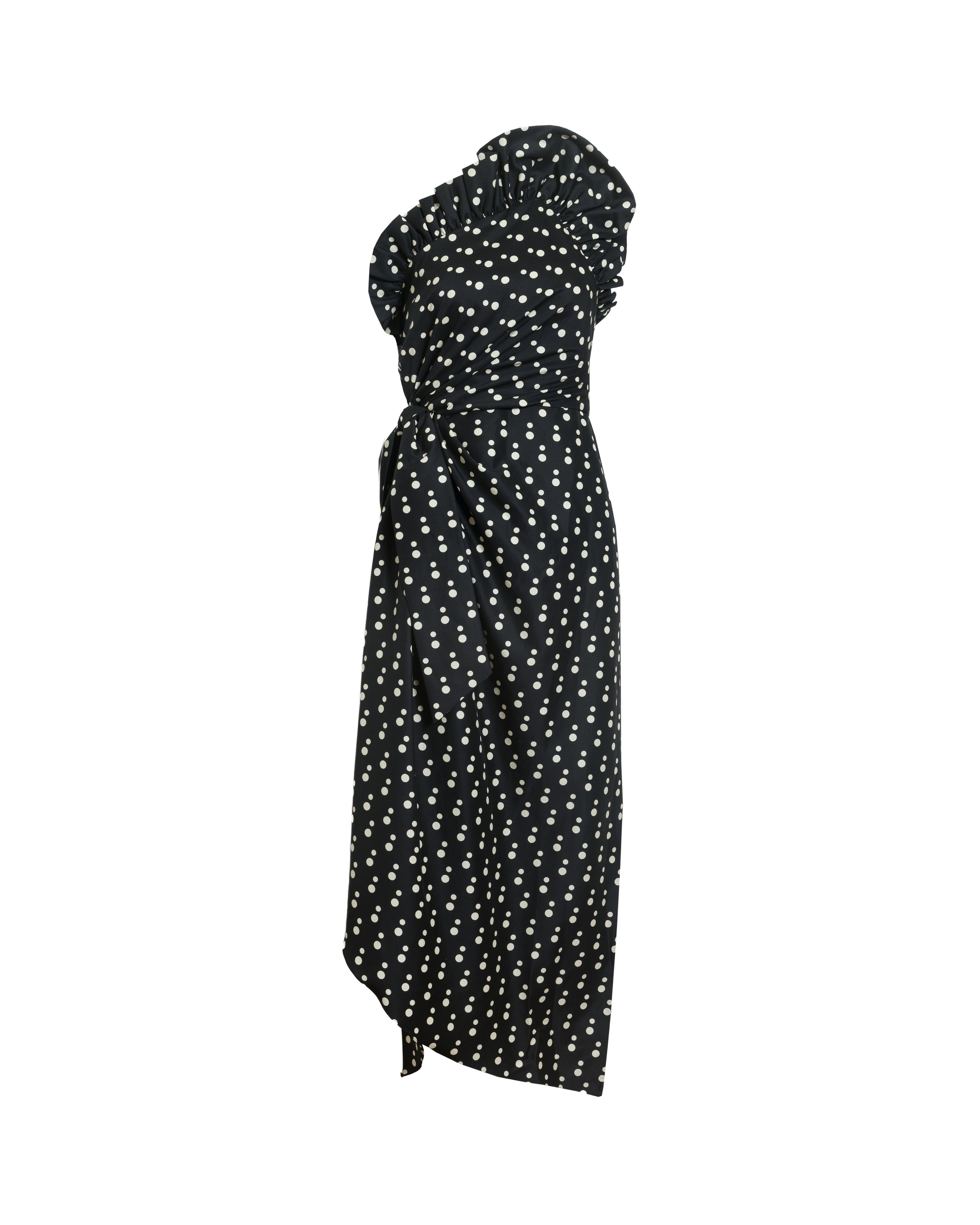 Charlotte Polka Dot Dress in Noir & Ivory Multi