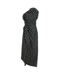 Charlotte Polka Dot Dress in Noir & Ivory Multi
