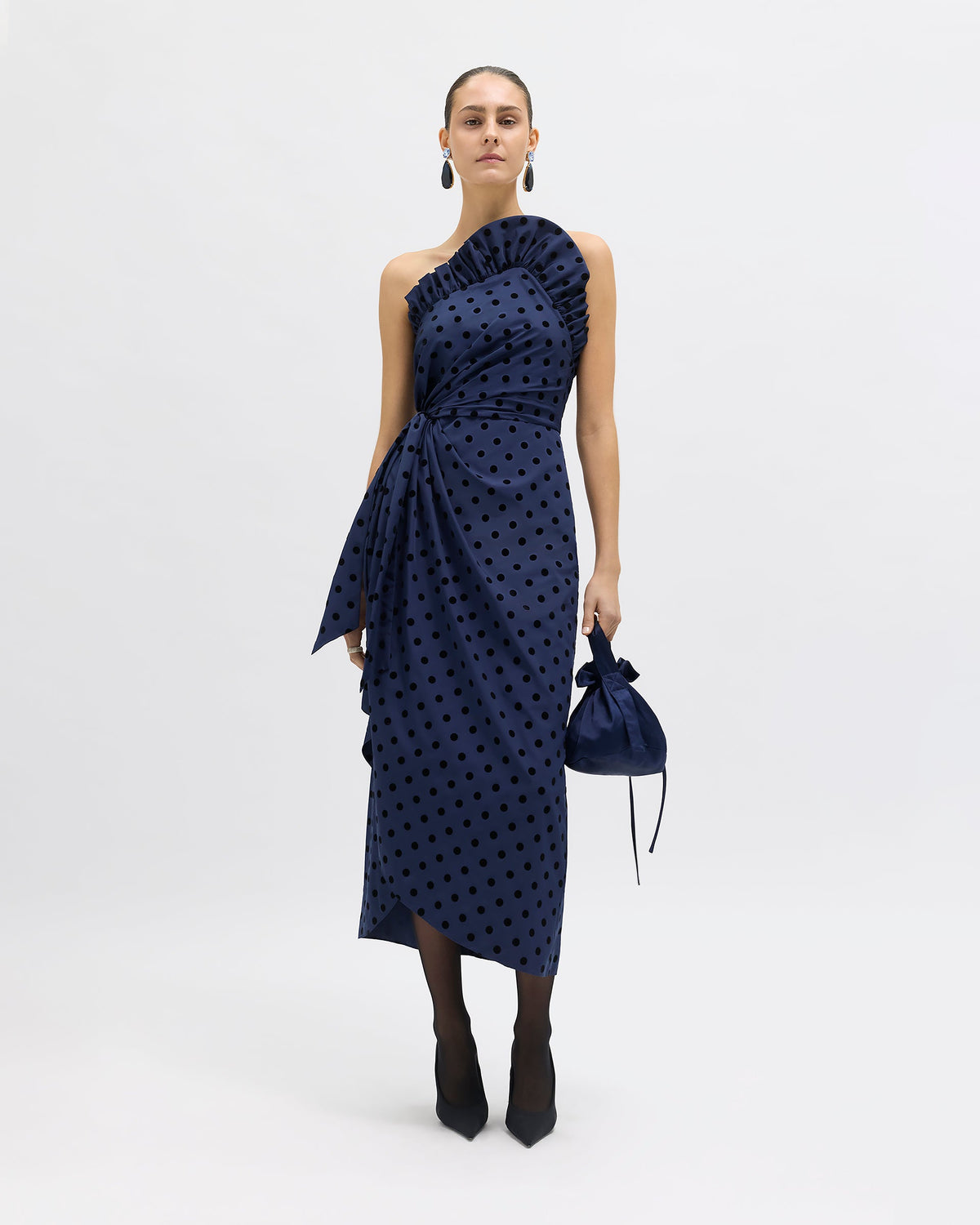 Charlotte Polka Dot Dress in Midnight Multi
