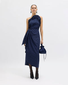 Charlotte Polka Dot Dress in Midnight Multi