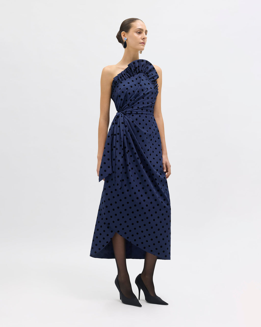 Charlotte Polka Dot Dress in Midnight Multi