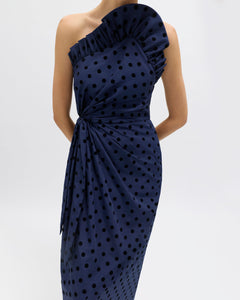 Charlotte Polka Dot Dress in Midnight Multi