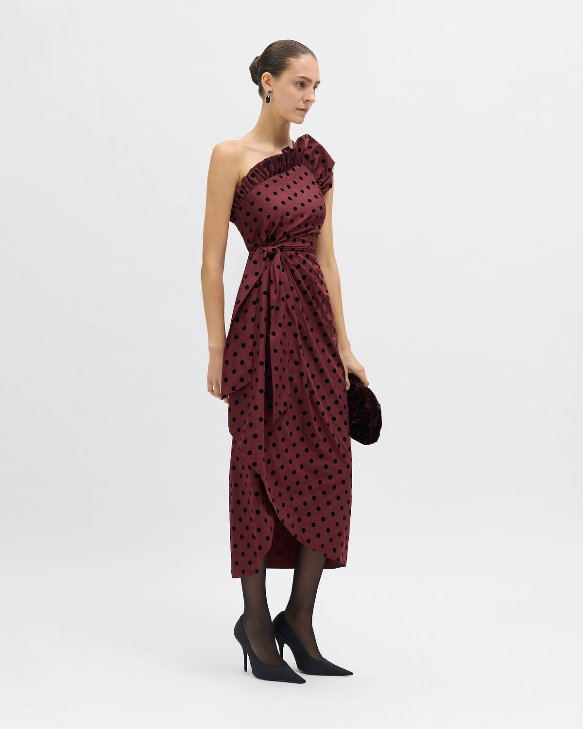 Charlotte Polka Dot Dress in Pinot Multi