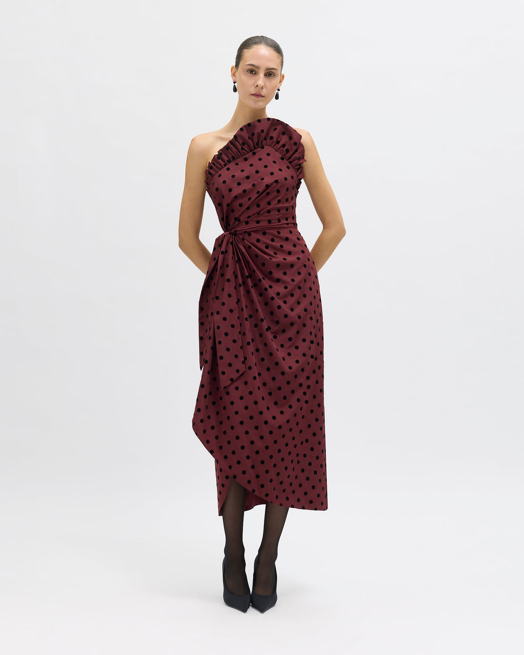 Charlotte Polka Dot Dress in Pinot Multi