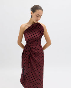Charlotte Polka Dot Dress in Pinot Multi