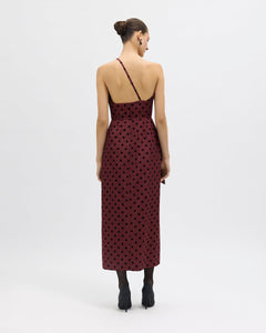 Charlotte Polka Dot Dress in Pinot Multi