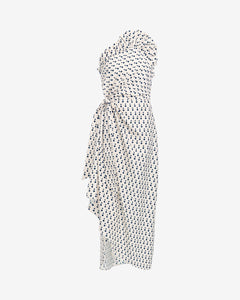 Charlotte Polka Dot Dress in Ivory/Noir