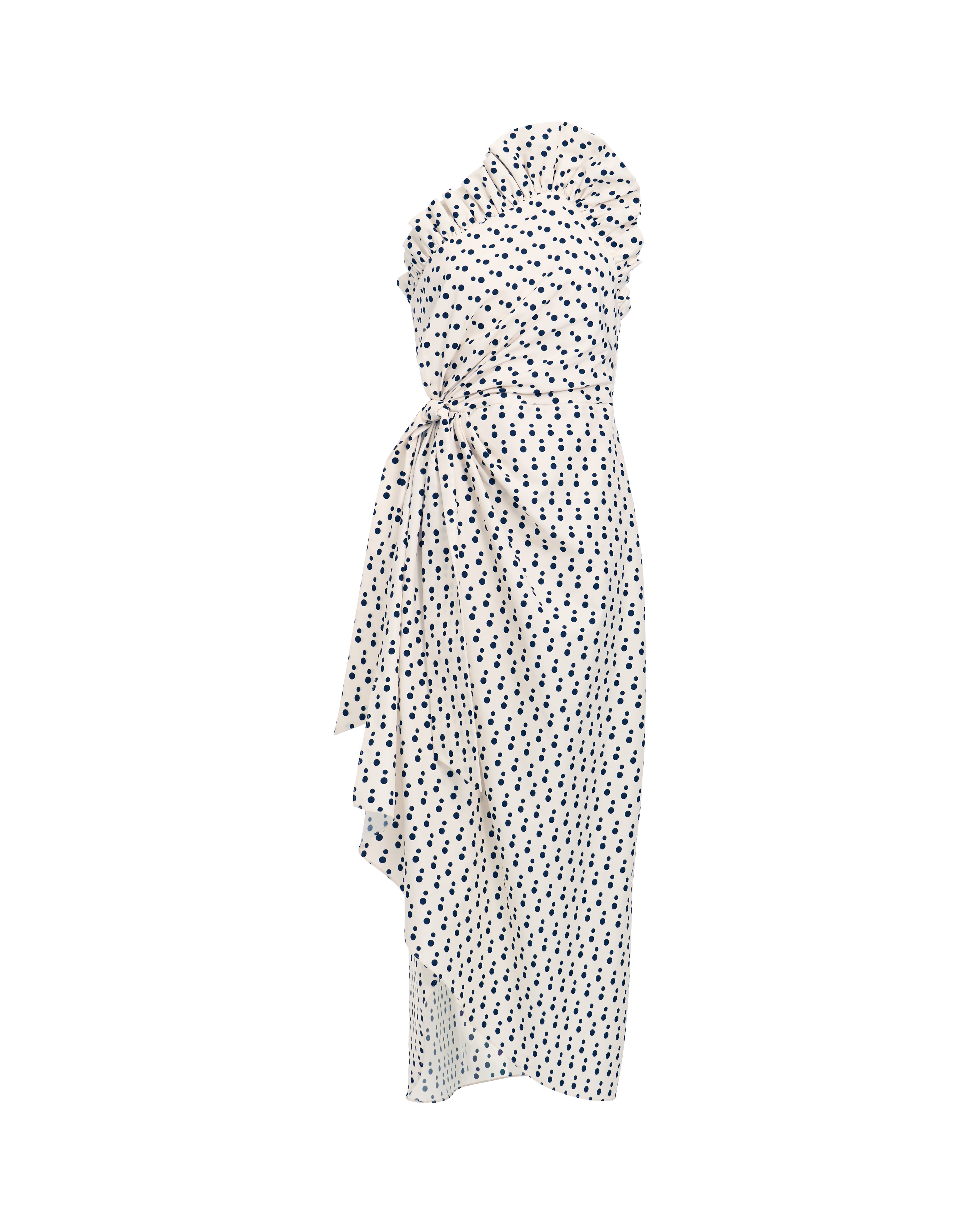 Charlotte Polka Dot Dress in Ivory/Noir