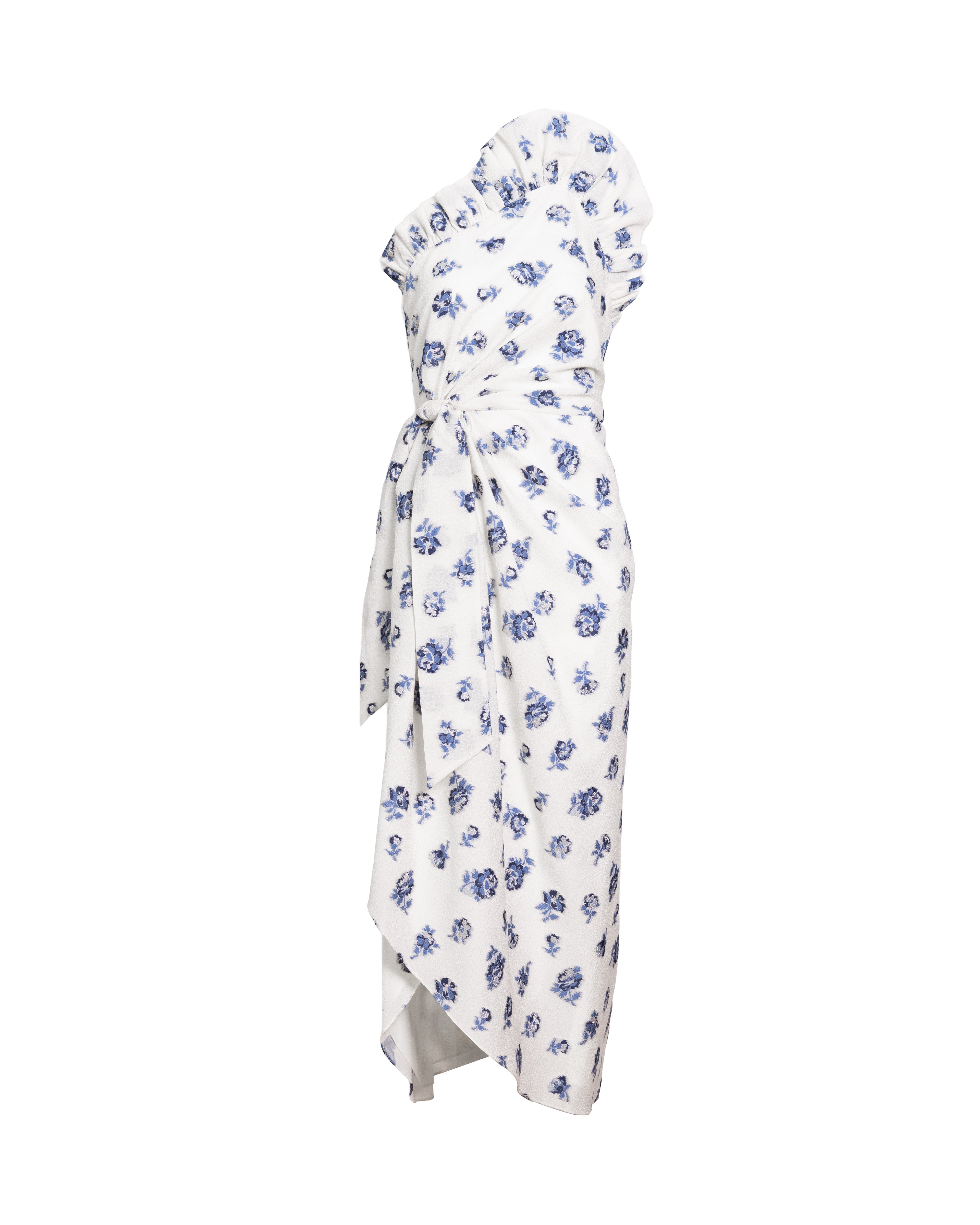 Charlotte Floral Dress in Ivory/Nordic Dusk Multi