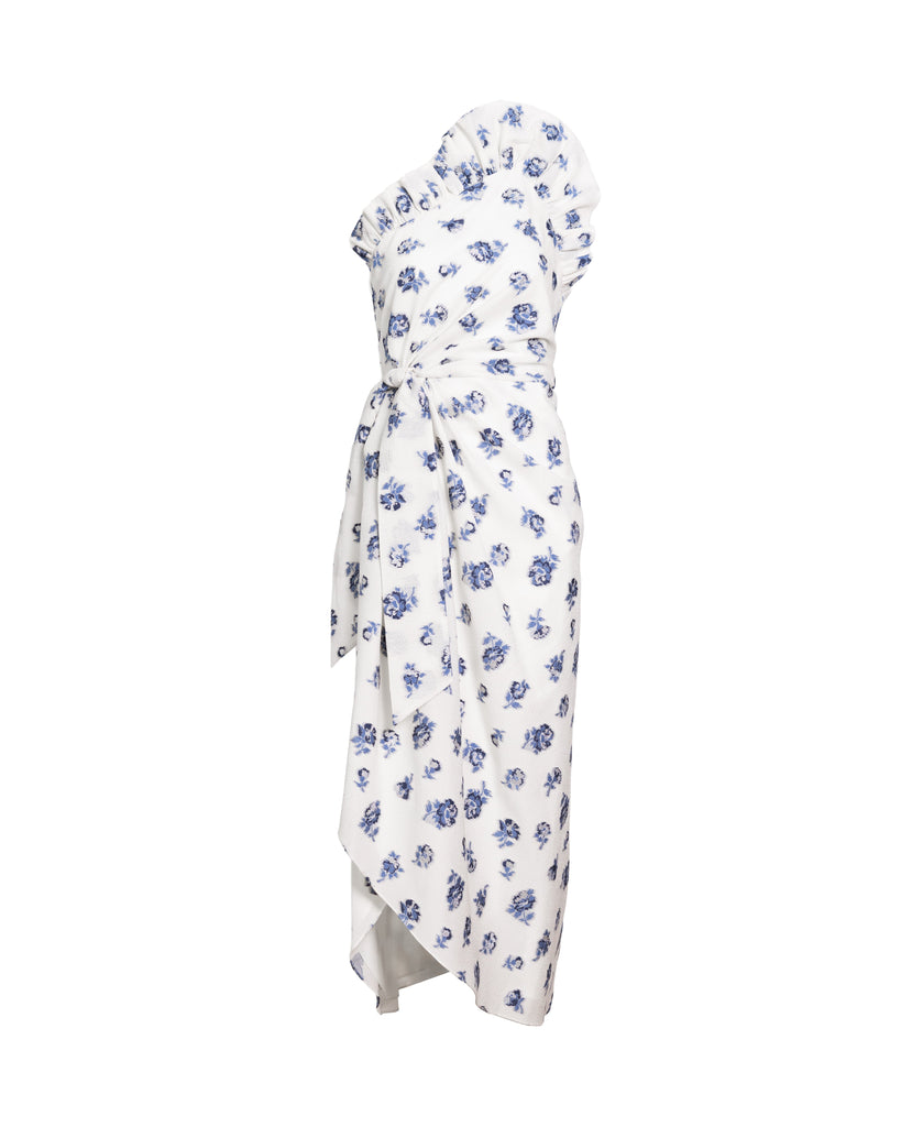 Charlotte Floral Dress in Ivory/Nordic Dusk Multi