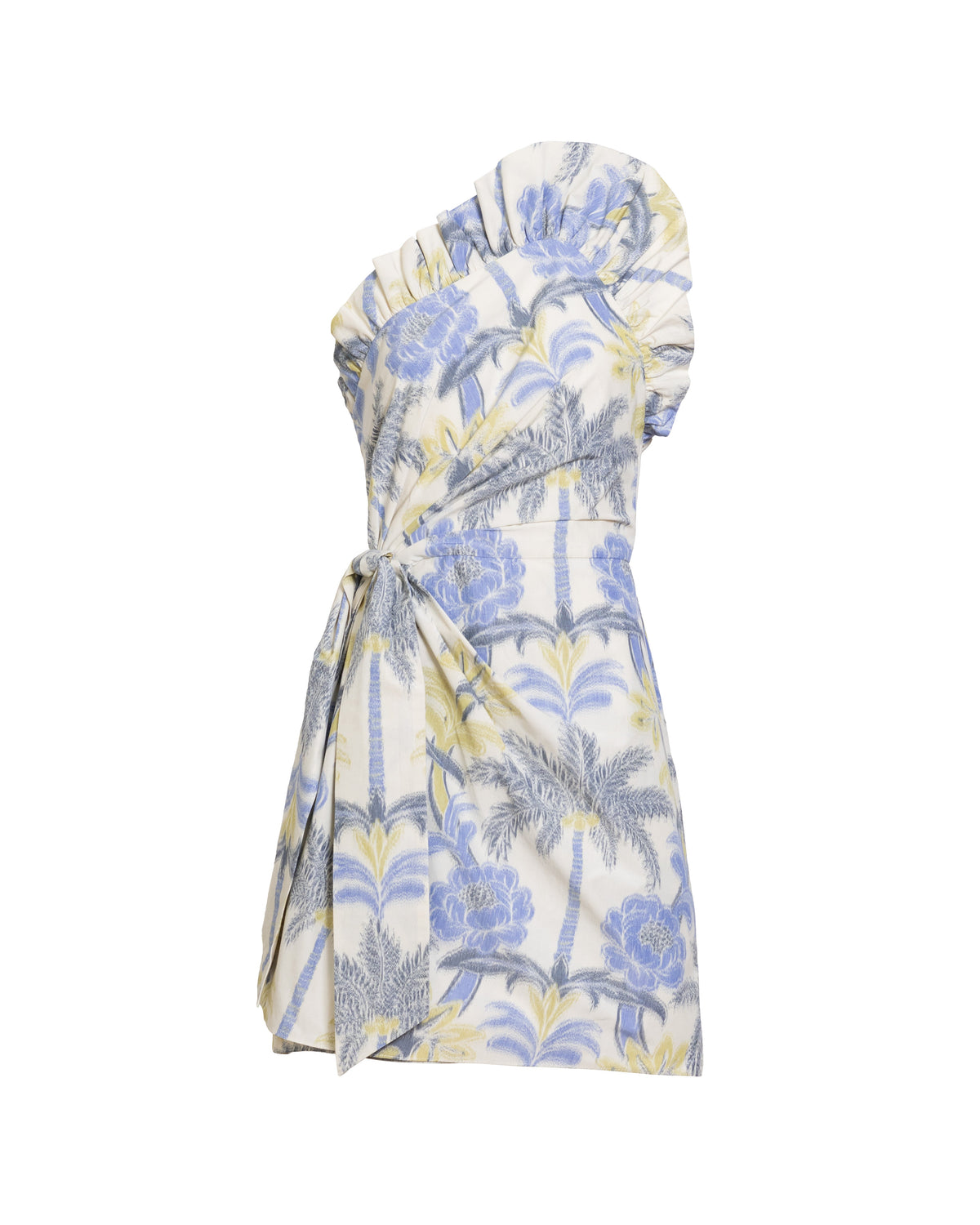 Mini Charlotte Dress in Cream/Cornflower Multi