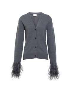 Charlotte Feather Cardigan in Dark Heather Gray