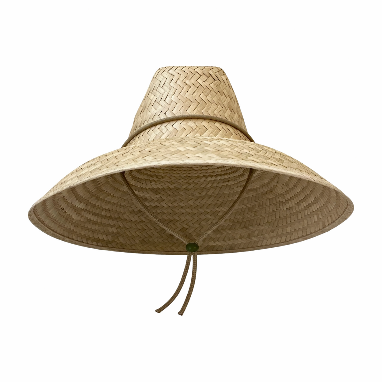 Begonia Sun Hat in Khaki Hat Lanyard with Jade Gemstone Toggle