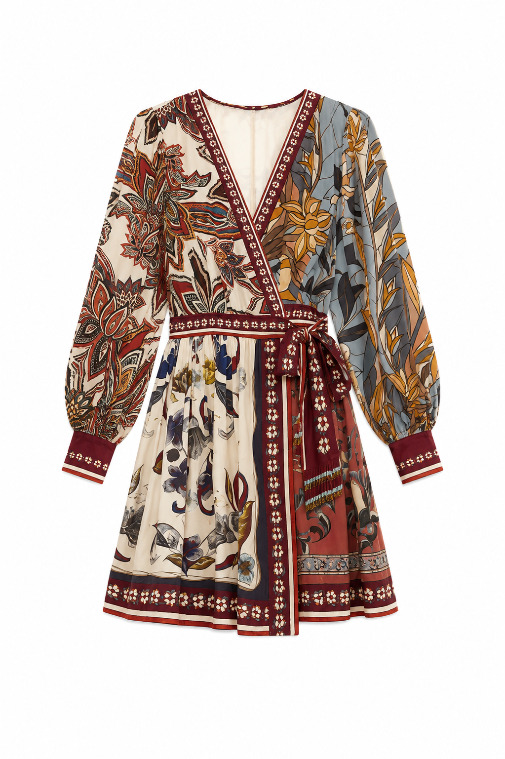 Stained Glass Beauty Mixed Scarves Mini Dress