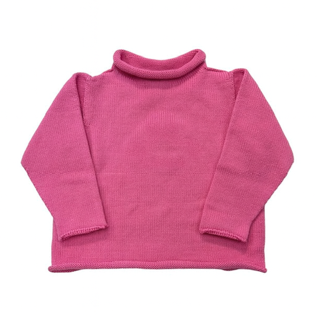 Jersey Rollneck Sweater in Fuchsia