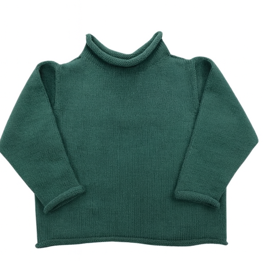 Jersey Rollneck Sweater in Hunter Green