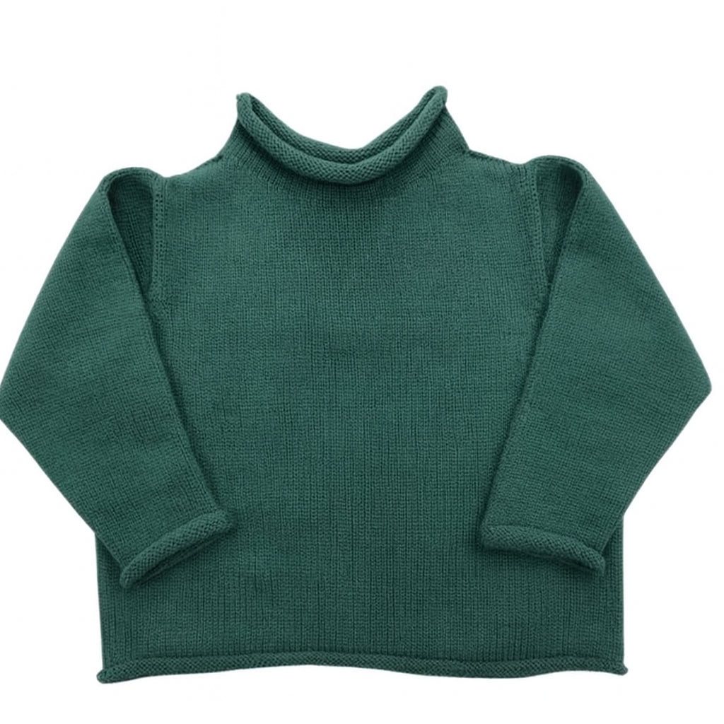 Jersey Rollneck Sweater in Hunter Green