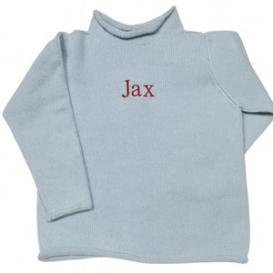 Jersey Rollneck Sweater in Blue