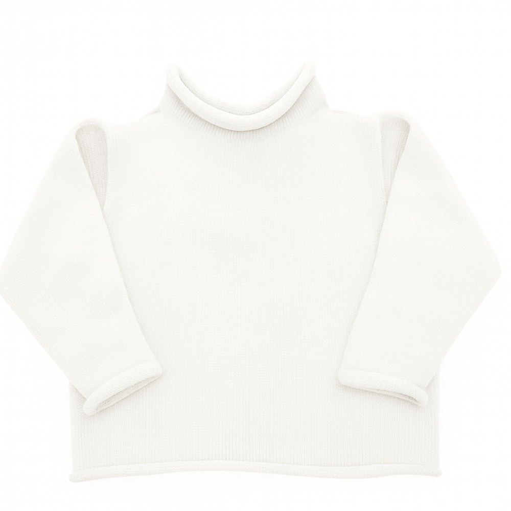 Jersey Rollneck Sweater in White