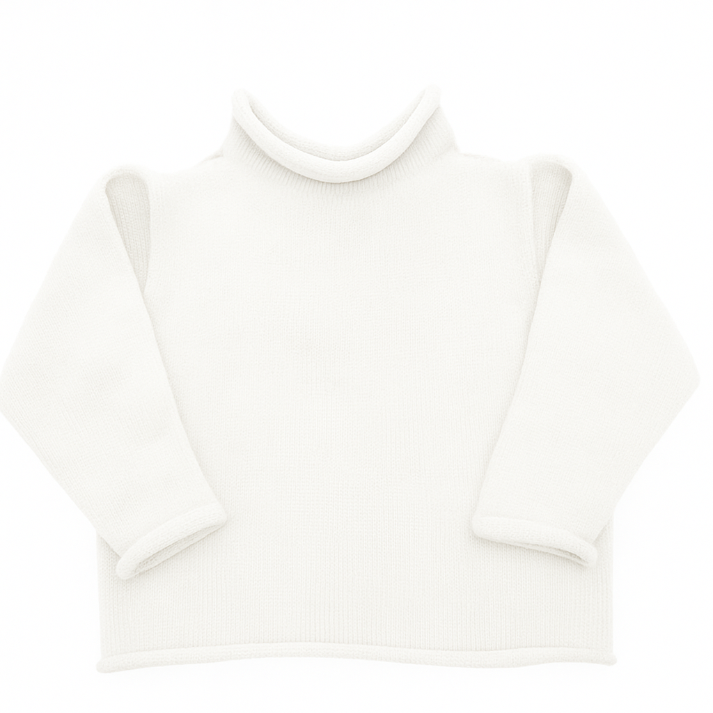 Jersey Rollneck Sweater in White