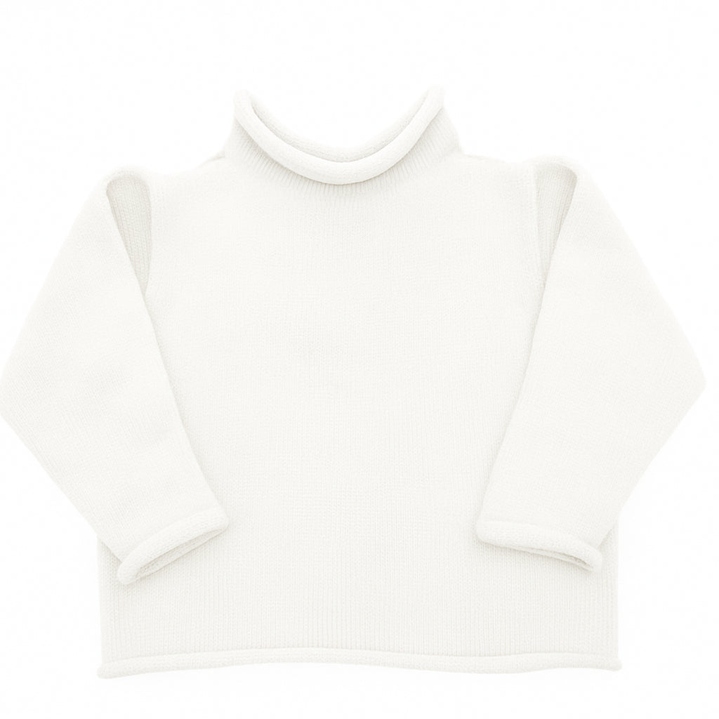 Jersey Rollneck Sweater in White