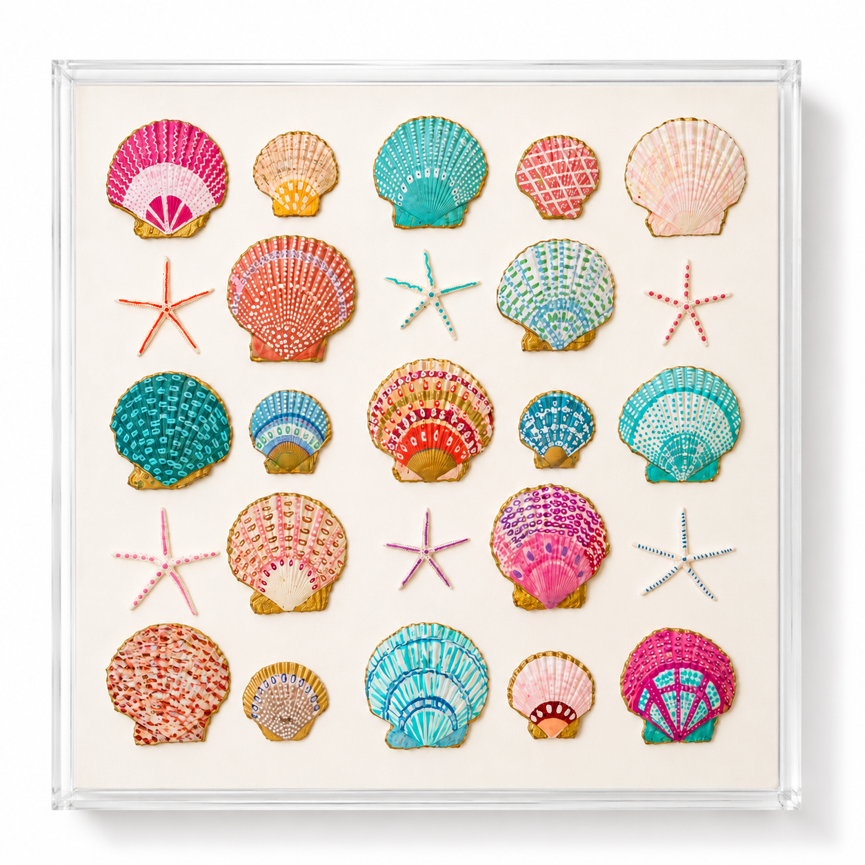 24" x 24"Shell Artwork by Erin Donahue Tice