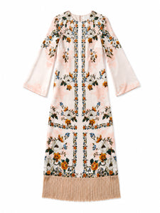 Seraphina Crepe Midi Dress in Magical Blossom Pink