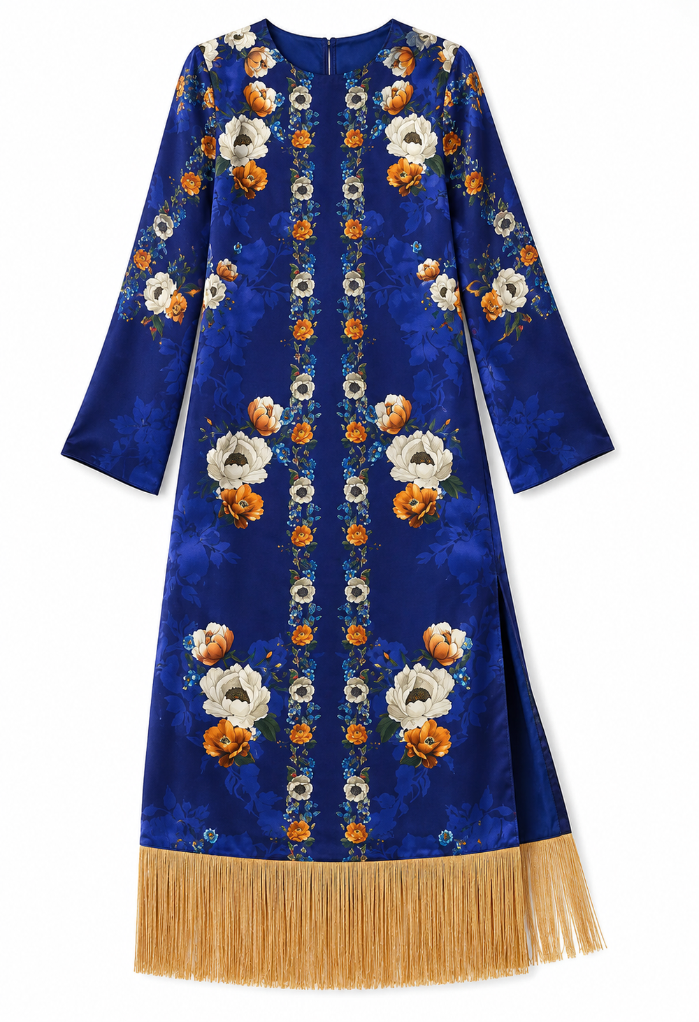 Seraphina Crepe Midi Dress in Magical Blossom Navy