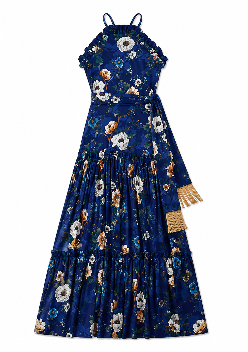 Tatiana Crepe Maxi Dress in Magical Blossom Navy