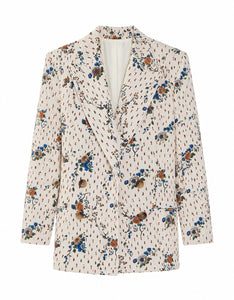 Quinn Twill Jacket in Floral Cream